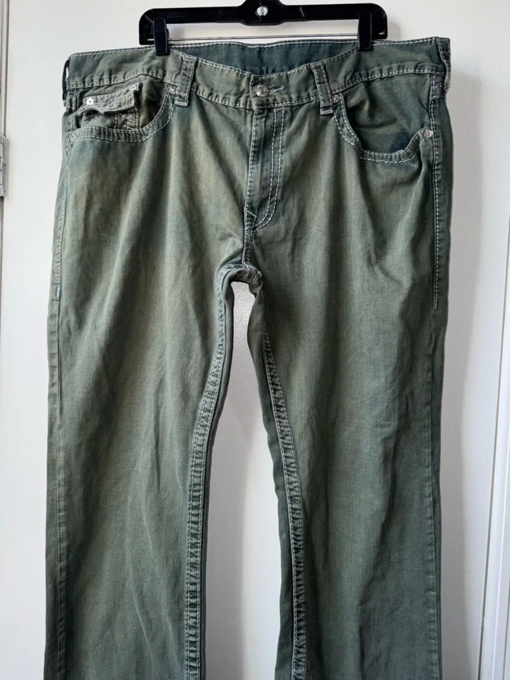 True Religion Men's Olive Straight Jeans